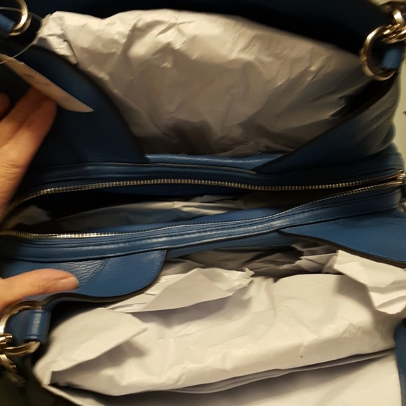 NWT PEBBLED LEATHER BLUE - Picture 8 of 8